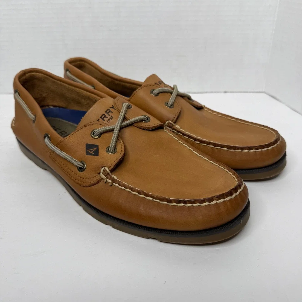 Sperry Top-SiderMens 10M Tan Brown Leather Billfish 3-Eye Boat Shoes 0777894